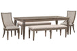 Lancaster - 5 Piece Extendable Rectangular Dining Table Set Magnussen Furniture
