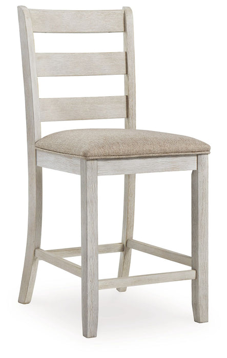 Skempton - Upholstered Barstool (Set of 2) - White Signature Design by Ashley®