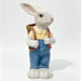 Simulated Couple Rabbit Statue Flower Pot Ornament, Resin Garden Sculpture Decor - Blue / White Home Essentials