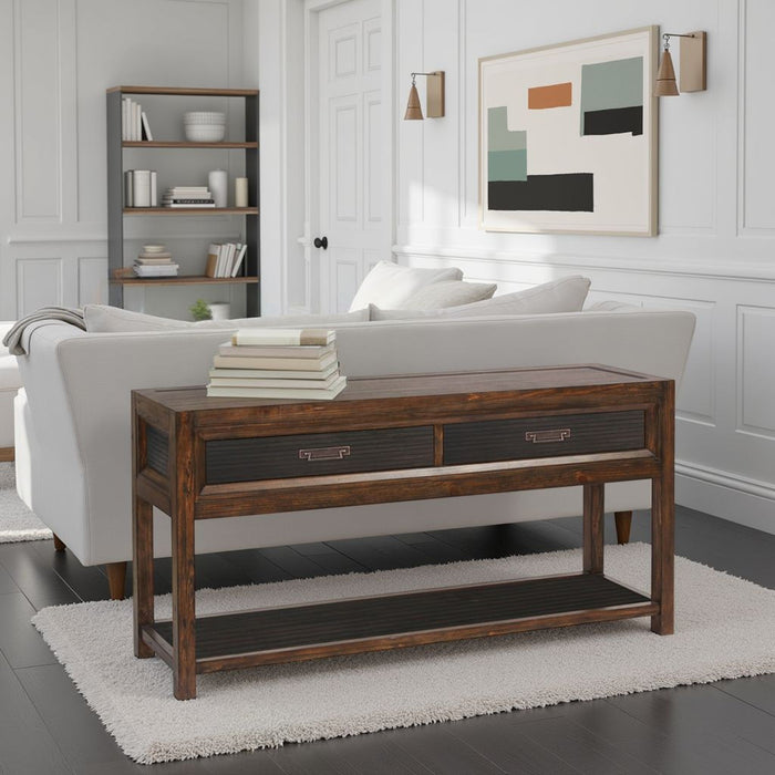 2 Drawer Sofa Table, 2 Tone - Brown Home Essentials