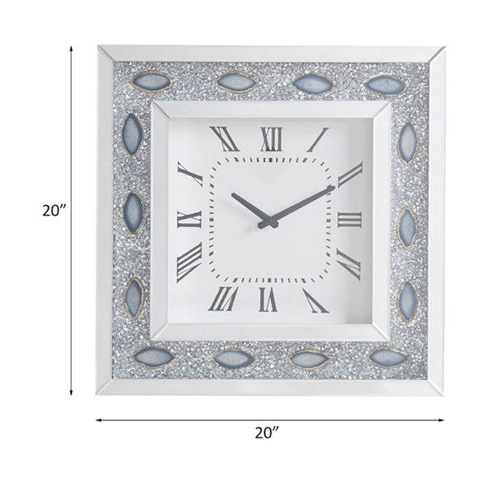Sonia - Wall Clock - Mirrored & Faux Agate