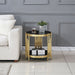 Round Double Tier Table With Flute Shaped Tube Legs Home Essentials