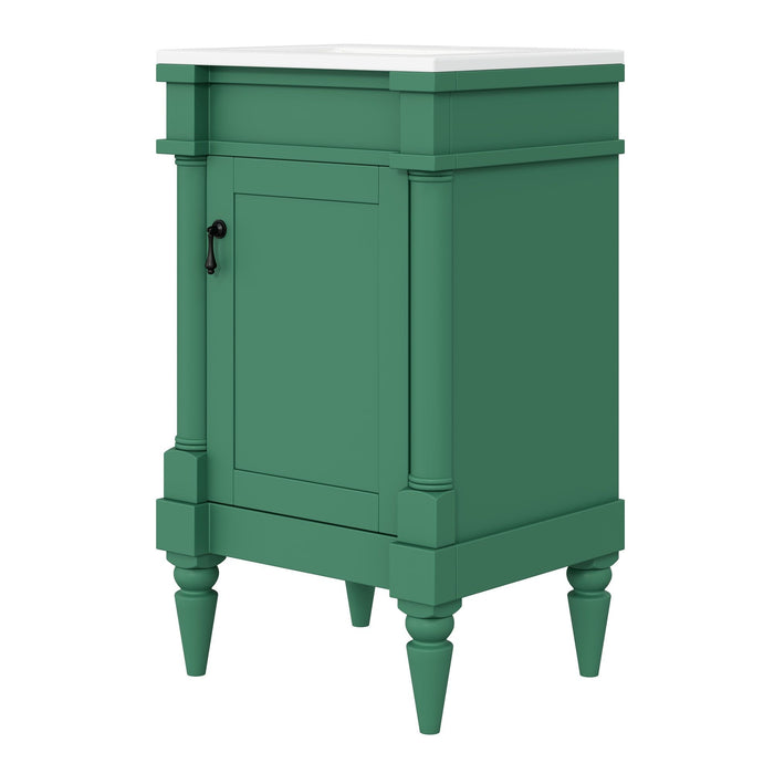 Bathroom Vanity With Sink, Compact Storage Cabinet With Door, Adjustable Shelf, Rectangular Style - Green Hearth and Haven