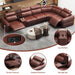 6 Piece Modular Sectional Sofa With 2 Cup Holders, Adjustable Recliners - Dark Brown Home Essentials