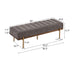 Thorian - Luxury Upholstered Ottoman Bench With Channel Tufting And Metal Base - Gold / Gray Noble House