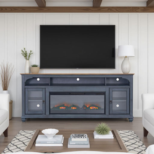 Fireplace TV Stand For TVs Up To 95" - Blue Home Essentials