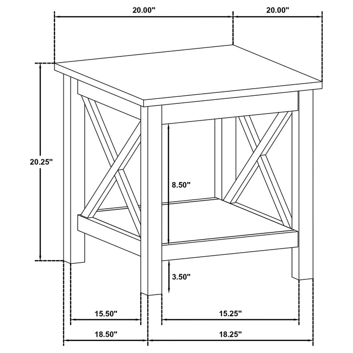 Slater - End Table With X Frame Trim - White Furniture Max