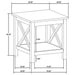Slater - End Table With X Frame Trim - White Furniture Max