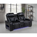 Isadora - Power Reclining Loveseat With Dual USB Charging And Built In Bluetooth Speaker - Black Furniture Max