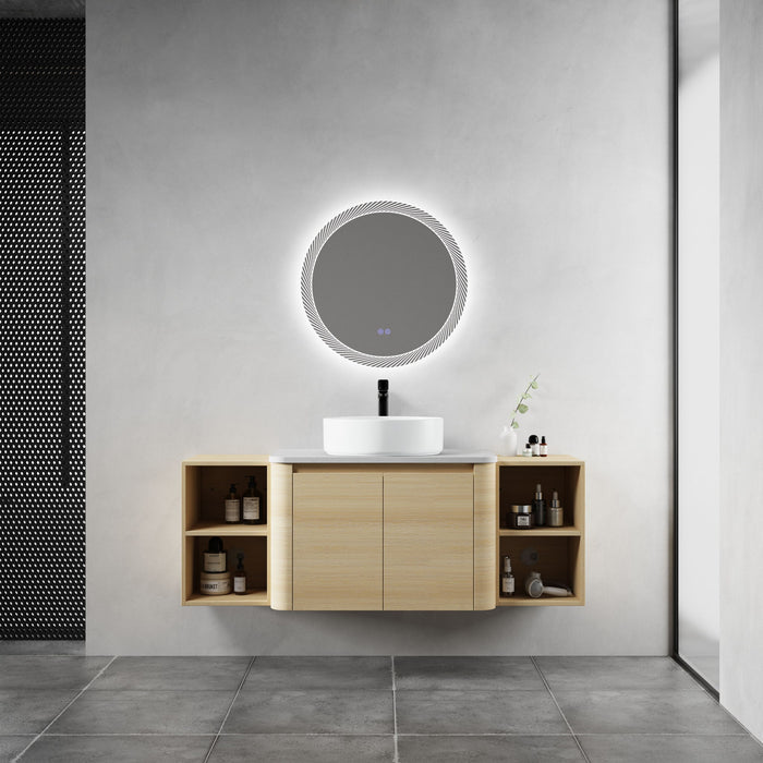 Mounted Bathroom Vanity With Art Sink, 2 Storage Shelves, Soft Close Door Home Essentials
