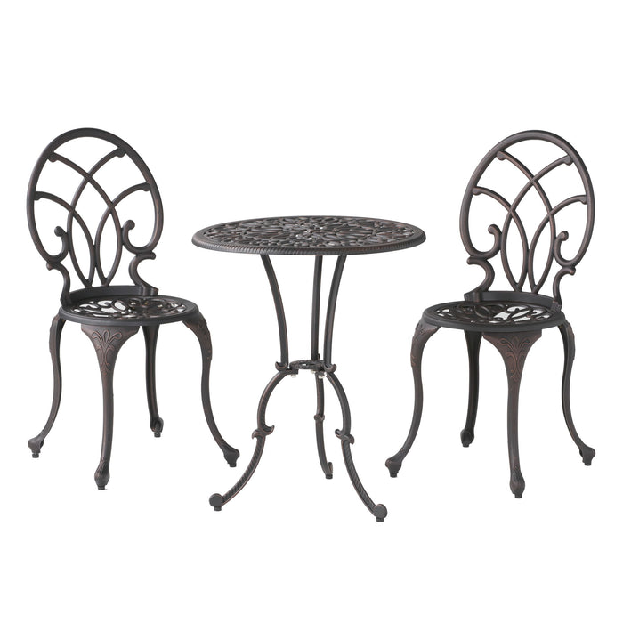 Charleston 3 Pieces Cast Bistro Set - Copper