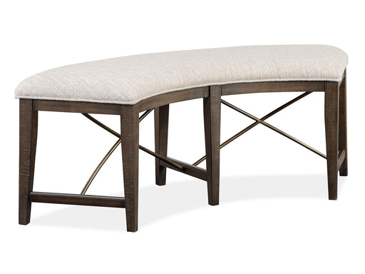 Westley Falls - Curved Bench With Upholstered Seat - Graphite Magnussen Furniture