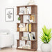 5 Tier Open Bookshelf, Free Combination Storage Shelving For Living Room - Dark Brown Home Essentials