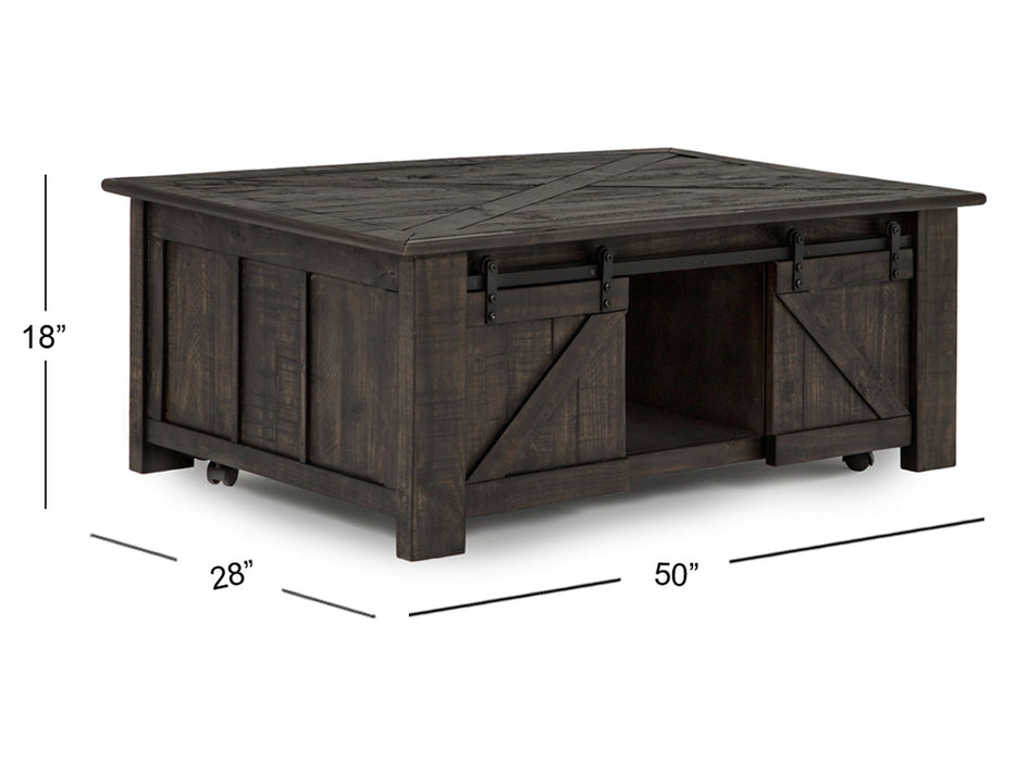 Garrett - Rectangular Lift-top Cocktail Table With Casters - Weathered Charcoal Magnussen Furniture
