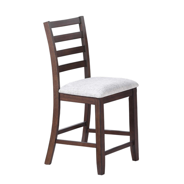 Ladder Back Design Counter Height Dining Chairs (Set of 2) - Walnut Home Essentials