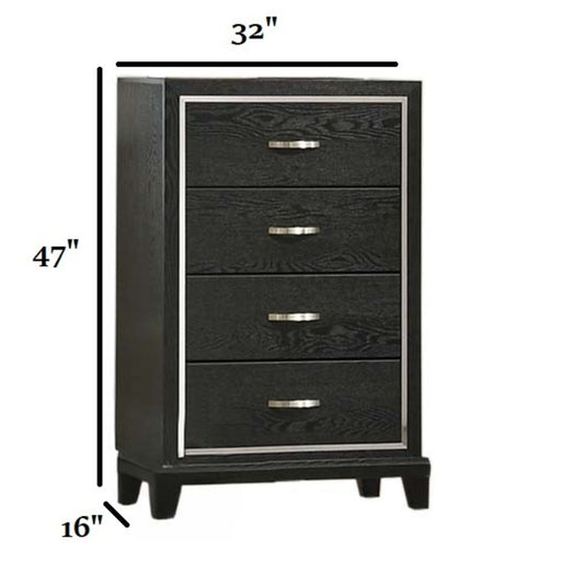 1 Piece Chest Tapered Legs Bedroom Furniture - Black Home Essentials