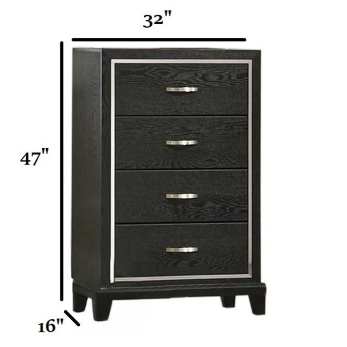 1 Piece Chest Tapered Legs Bedroom Furniture - Black Home Essentials