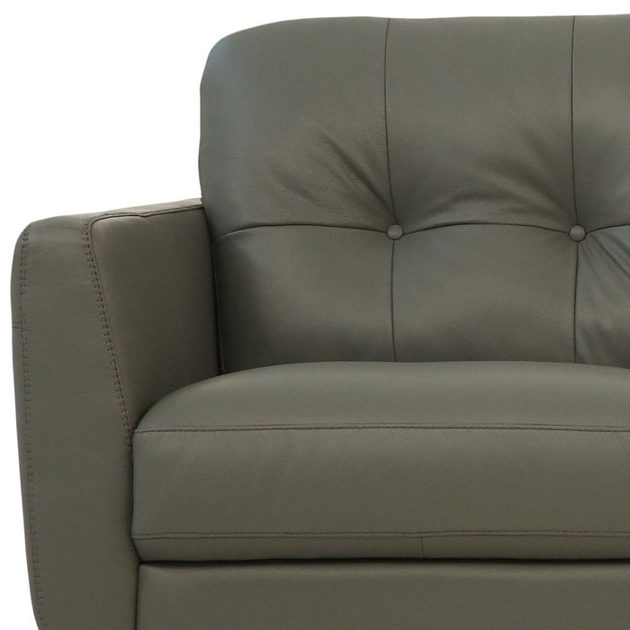 Leather Sofa With Black Legs - Green