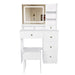 Vanity Desk With Mirror, 3 Color Lighting And Stool Home Essentials