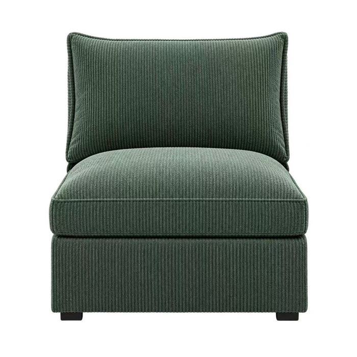 Armless Chair With Design For Living Room - Dark Green Home Essentials