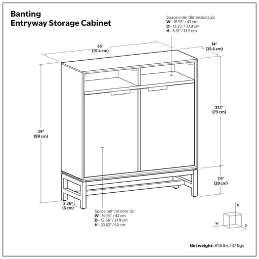 Banting - Entryway Storage Cabinet - Walnut Brown Simpli-Home