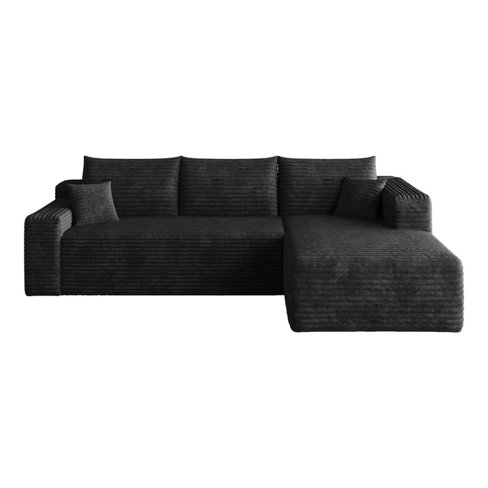 Cloud Sectional Sofa, Comfort U-Shaped Sofa For Living Room - Black Home Essentials