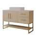 Bathroom Vanity With Vessel Sink Accent Free Standing Cabinet - Ameican White Oak / Gold / White Home Essentials