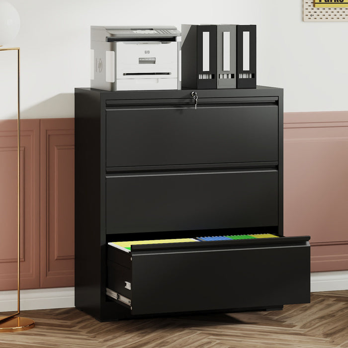 Lateral File Cabinet, Heavy Duty Filing Holds Letter/Legal/A4 Files Home Essentials