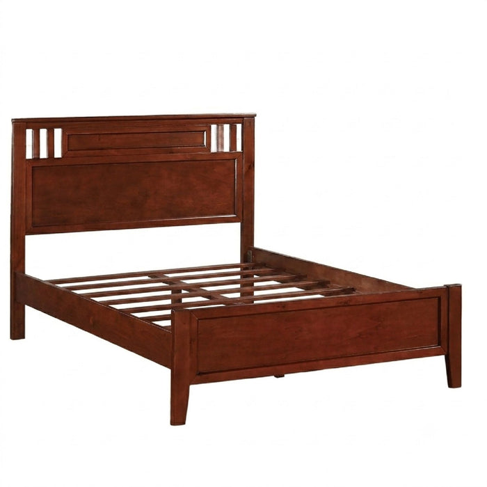 Simple Frame With Headboard And Vertical Carved Design Home Essentials