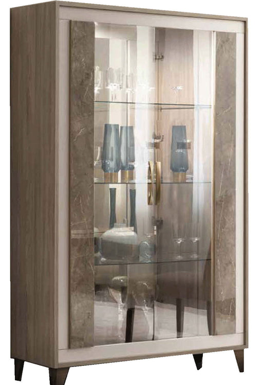 ArredoAmbra - 2 Door Glass Cabinet - Light Brown Arredoclassic Italy