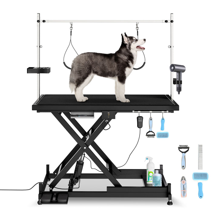 Super Deluxe Electric Pet Grooming Table, Height Adjustable Daily Nest