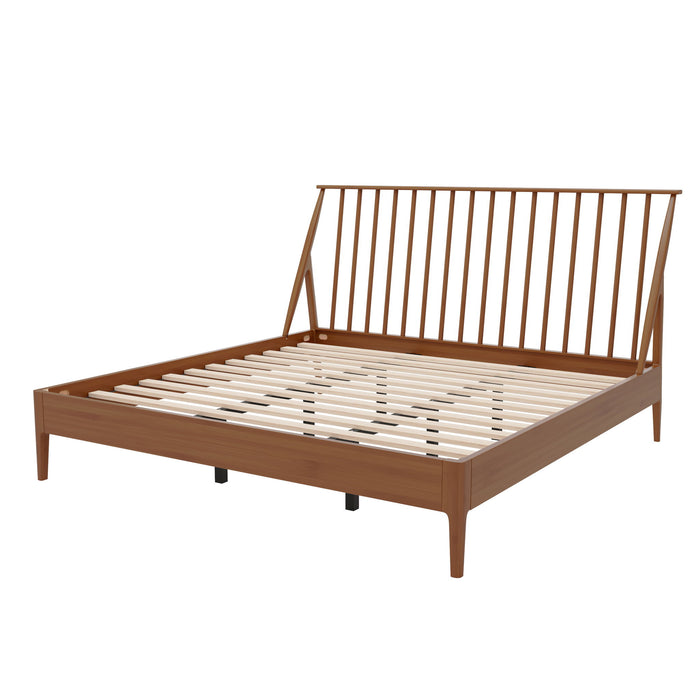 Bohemian Platform Bed With Tall Headboard Hearth and Haven