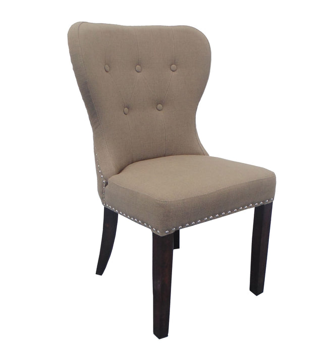 Linen And Natural Solid Color Side Chair 32" - Taupe