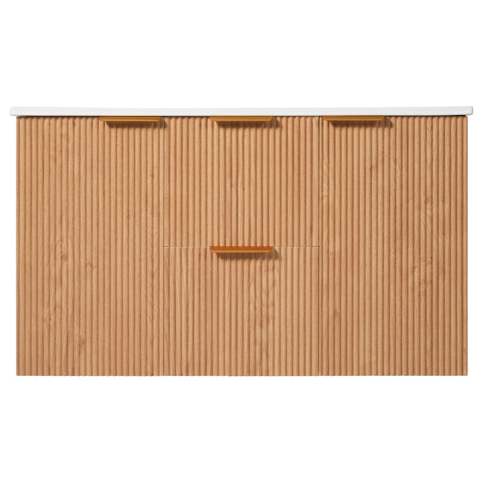 Modern Wall Mounted Bathroom Vanity, Soft Close Doors Hearth and Haven
