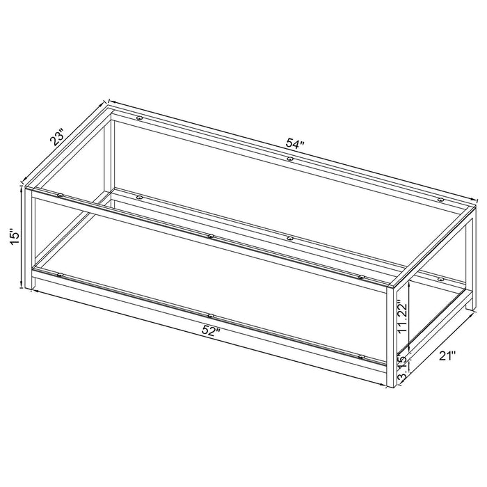 Natasha - 1 Shelf Coffee Table - Nickel Furniture Max