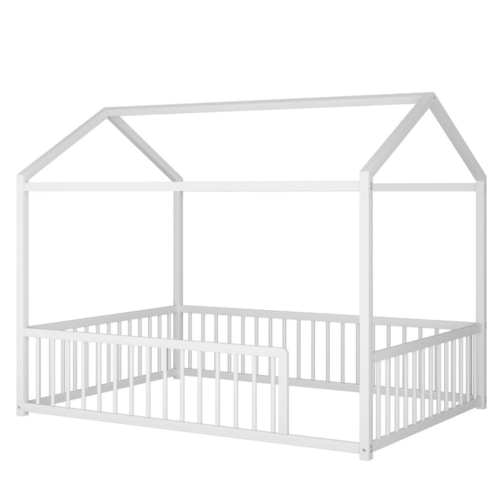 Montessori Floor Bed Frame With House Shape Hearth and Haven