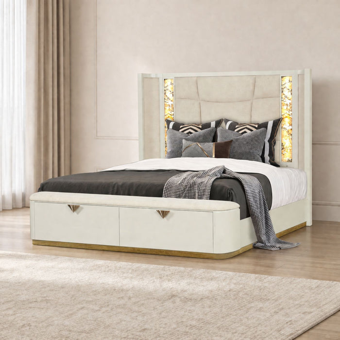 La Pierre - Bed With Storage Drawers And LED Headboard Matrix Furniture Group