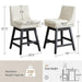 Upholstered Swivel Bar Stools With Ergonomic Design (Set of 2) - Cream White Home Essentials