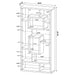 Geometric 10 Shelf Open Back Bookcase With Interlocking Shelves - White Furniture Max