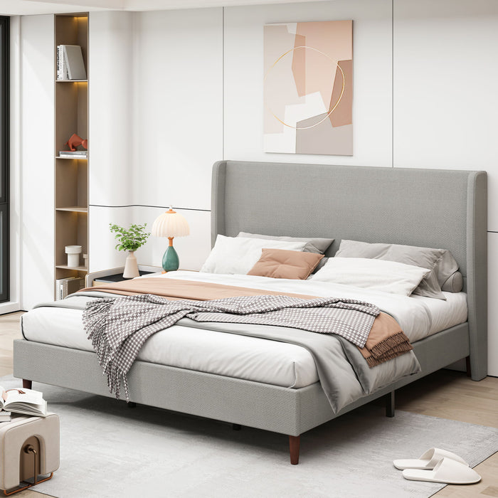 Upholstered Bed & High Headboard Design Home Essentials