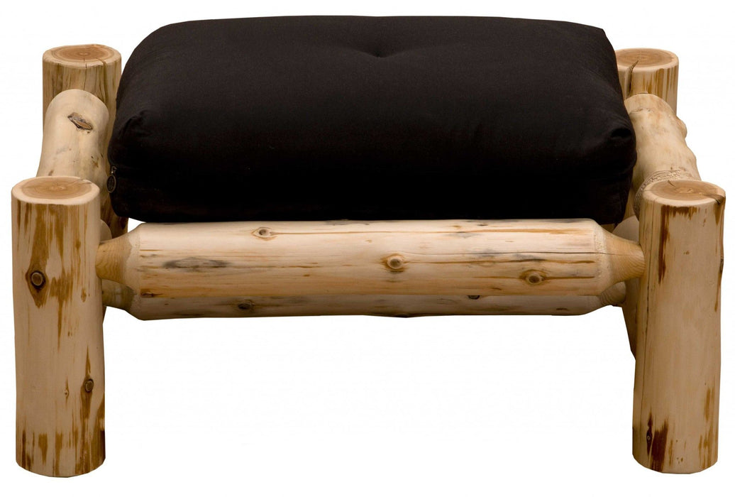 Sofa With Ottoman With Natural Legs - Natural / Black