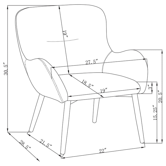 Luna - Upholstered Arm Accent Chair - Blue