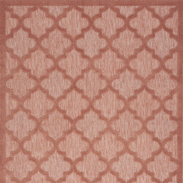 5' X 7' Ikat Indoor / Outdoor Area Rug - Coral Orange