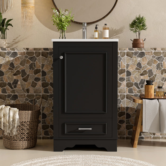 20" Bathroom Vanity With Sink, 1 Drawer, Freestanding Single Set Hearth and Haven