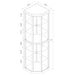 Jacob - 6 Shelf Curio Display Cabinet - Red / Brown Furniture Max