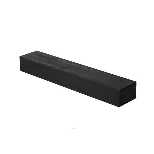 48'' Embossed Fireplace Mante, Wall Mounted Floating Shelf - Black Home Essentials