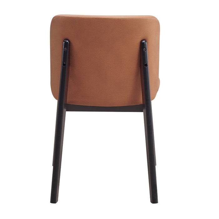 Eliora - Side Chair (Set of 2) - Camel Polish Microfiber & Black ACME