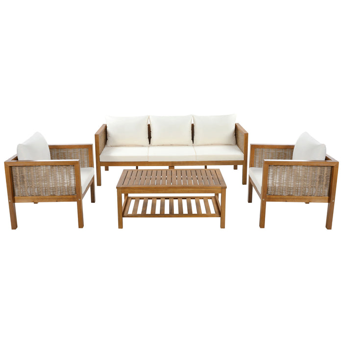 Patio Set Outdoor With Coffee Table And Cushions Hearth and Haven
