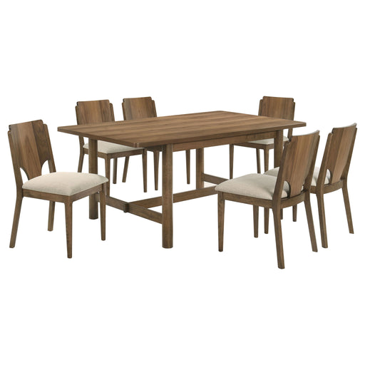 Graham - 7 Piece Rectangular Dining Table Set - Walnut Furniture Max