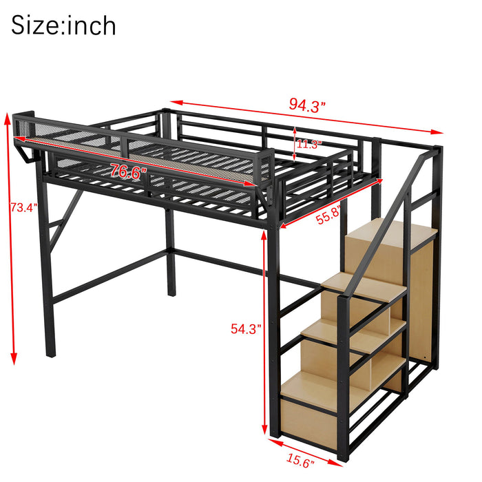 Loft Bed With Stairs, Storage Shelves, Wardrobe Home Essentials